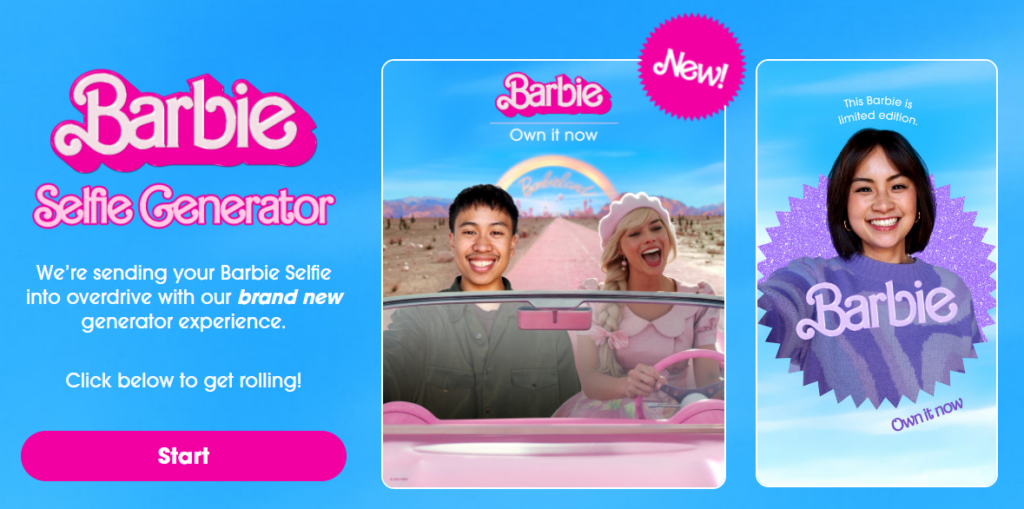 Warner Bros Pictures' Barbie Movie Selfie Generator